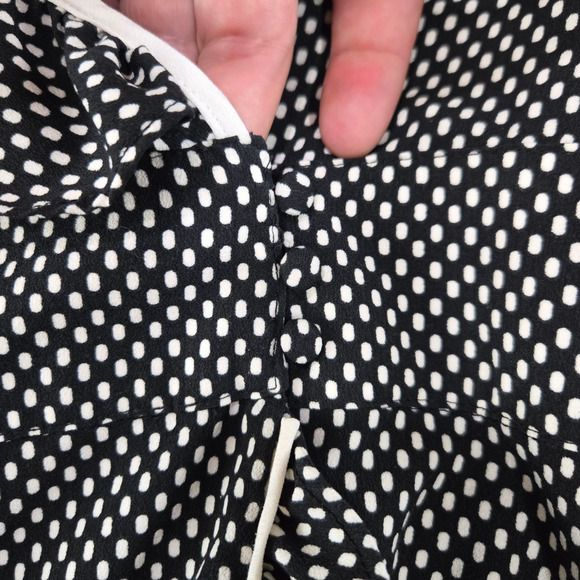 Who What Wear Black White Polka Dot Ruffle Wrap Midi Dress Size Large Officecore - Picture 5 of 10